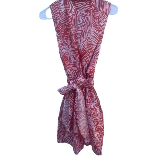 Talbots Orange and White Palm Dress Size 8P - Picture 8 of 10